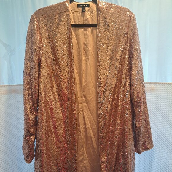 Torrid Rose Gold Sequin Cardigan - Picture 6 of 12